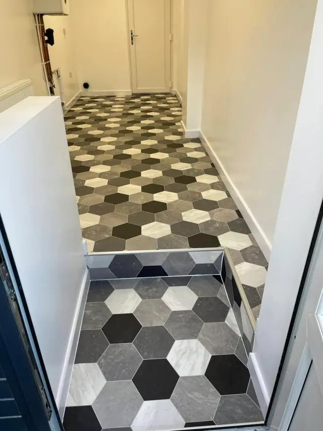 Hexagonal patterned flooring